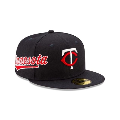 Sapca New Era Minnesota Twins MLB Slant 59FIFTY Fitted - Albastri